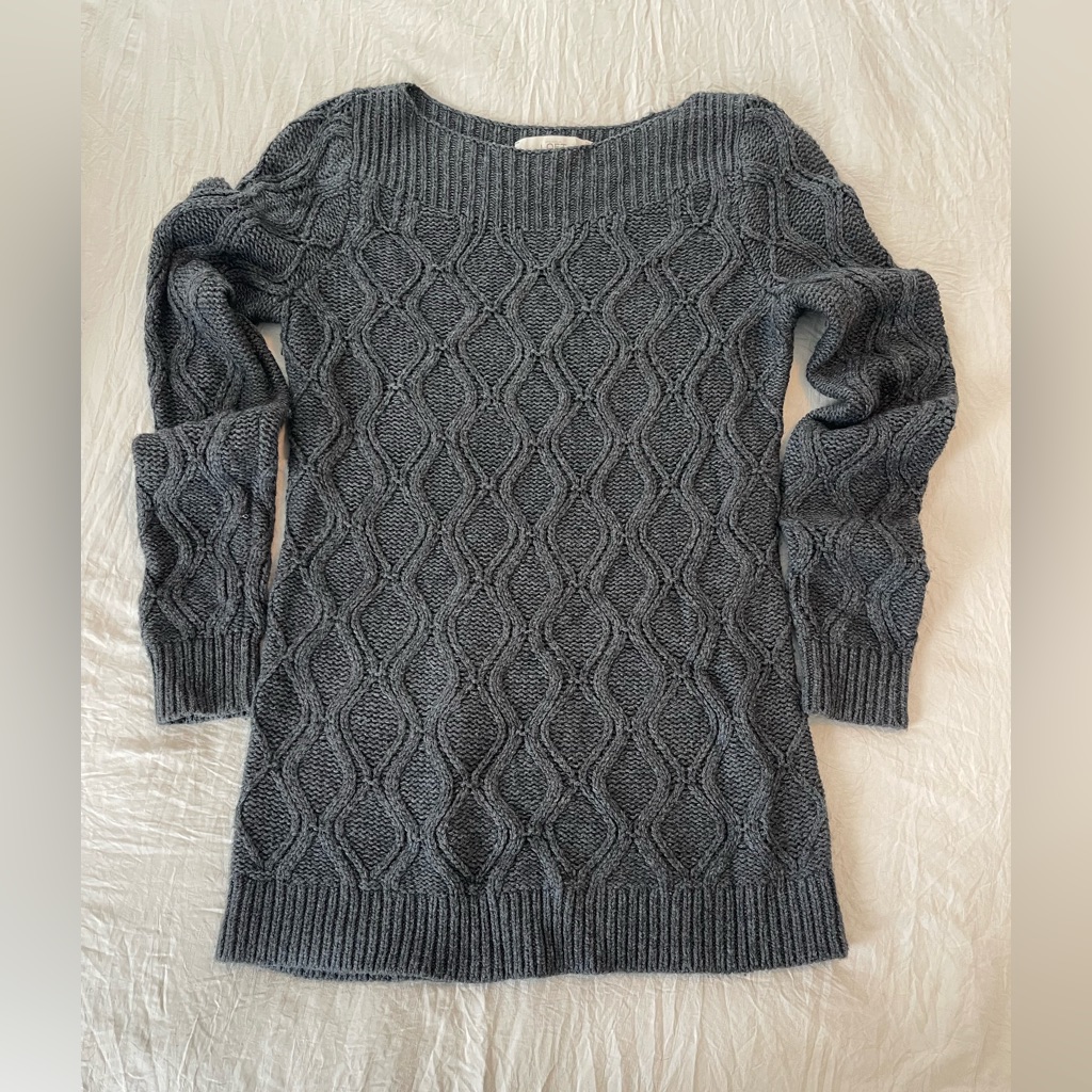 Gray Cable Sweater